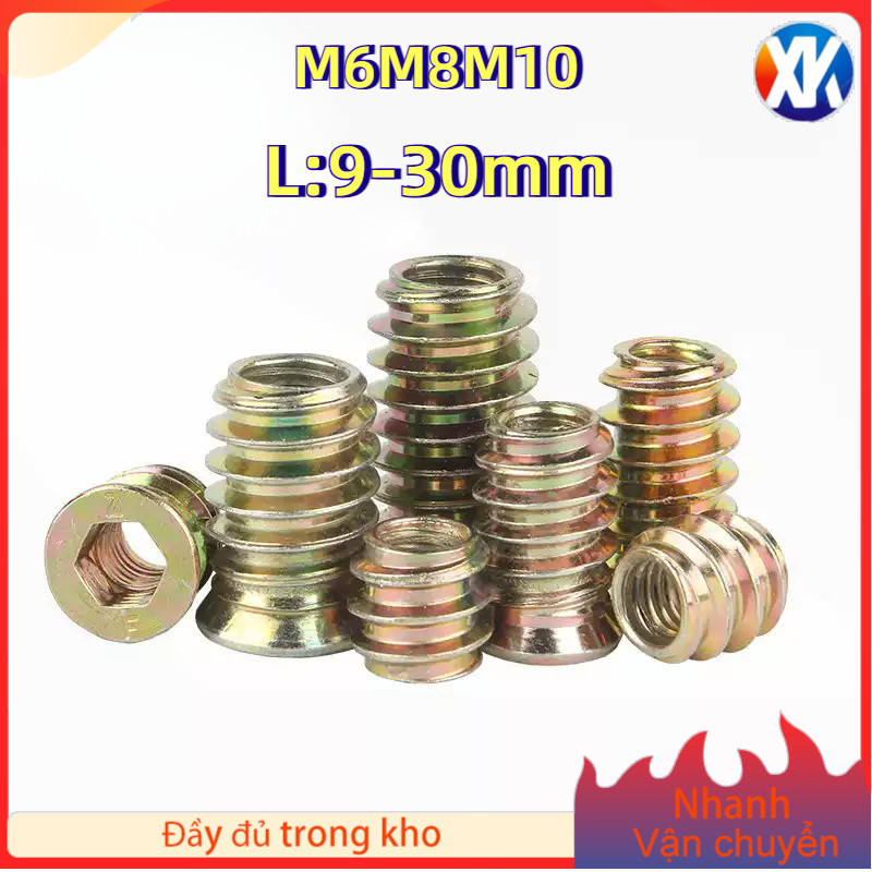 Ốc cấy ren，Sò sắt cấy gỗ tán cấy gỗ , SÒ CẤY CÓ TAI - TÁN CẤY CÓ VÀNH M6M8M10 [XK-XS-1]