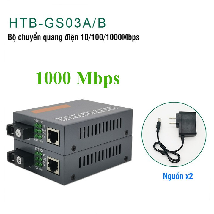 Converter quang NetLink HTB-GS03 A/B 10/100/1000Mbps - chuyển quang 1Gbps