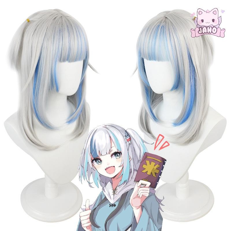 [] Anime Hololive Gawr Gura Cosplay Tóc Giả Tổng Hợp Chịu Nhiệt Halloween Cosplay Trang Trí Tiệc Đạo