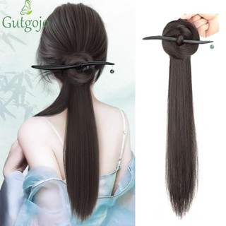 Gutgojo Mới Phong Cách Trung Hoa Tóc Giả Đuôi Ngựa, Hanfu Kẹp Tóc Tóc Giả Bện Vuốt Tóc Giả Đuôi Ngựa, Phụ Kiện Tóc Sườn Xám Tóc Dính Nhẹ Nhàng Đầu Bóng Tóc Giả Nữ