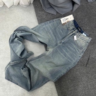 Quần Jean Nữ THE QUAO Lưng Cao Ống Rộng Dáng Dài Túi Kiểu Sau R2711_568