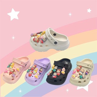 Dép sandal cho bé, dép sục đế cao thời trang chống trơn trượt đính sticker siêu xinh ( 317)