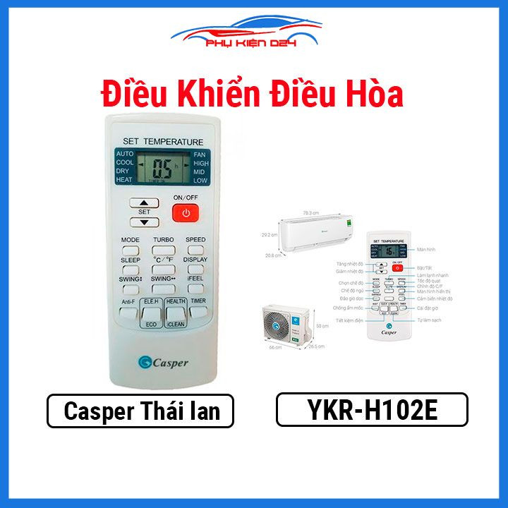 Điều khiển điều hòa,remote điều hoà cho các dòng - Casper Thái Lan mã YKR-H/102E