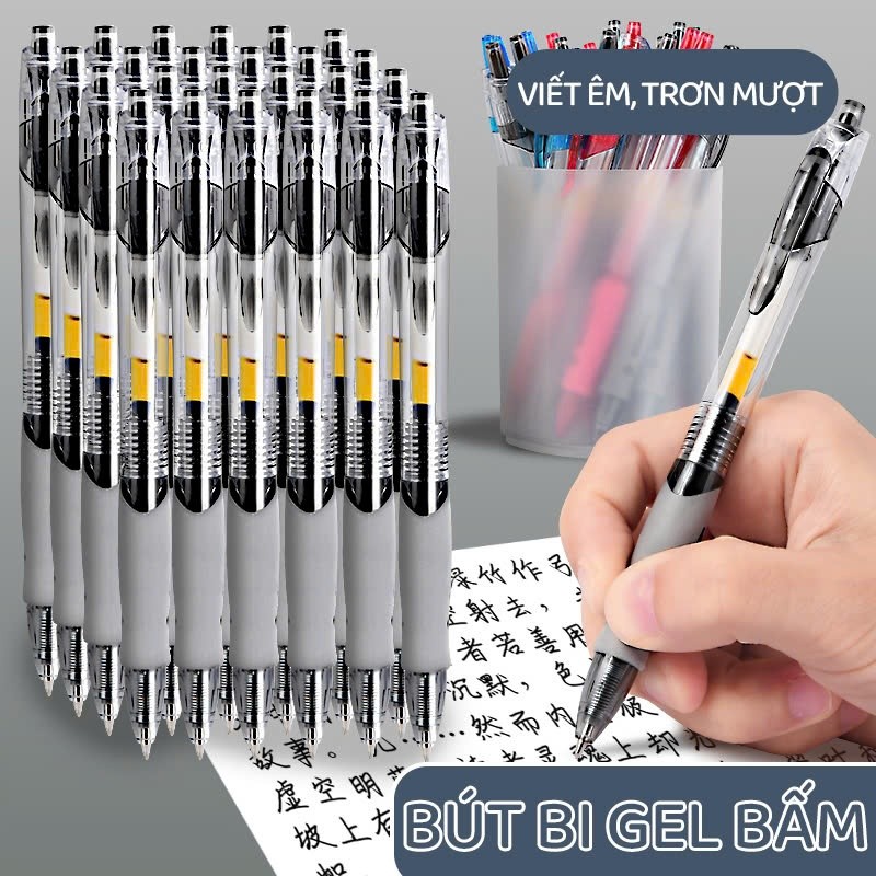 Bút Bi Gel Ngòi 0.5mm Bút Béo Vỏ Bọc Cao Su Mềm Đầu Bút Sắc Nét Nhiều Màu Sắc