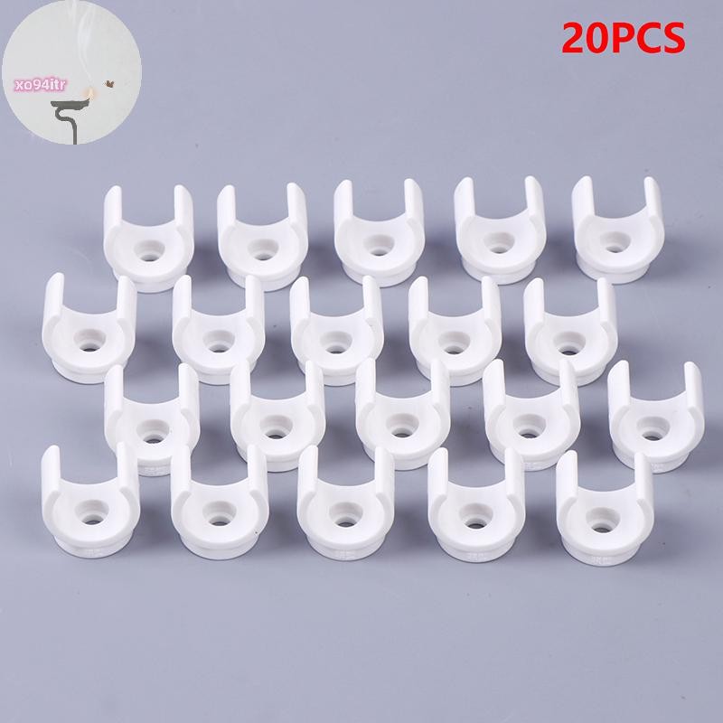 XOITR 20 Cái 20mm PVC Ống Nước Kẹp Kẹp Đầu Nối Phù Hợp Cho 0.5 / 0.79 Inch OD Khay TV Ống Móc Treo Ố