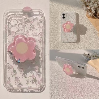 Có Giá Đỡ Hoa Cho INFINIX TECNO POVA 4 3 6 5 Pro POP 5 LIE 6 ITEL A70 S23 Camon 20 30 5G POVA4 POVA3 Vỏ Silicon Mềm Trong Suốt Gấu