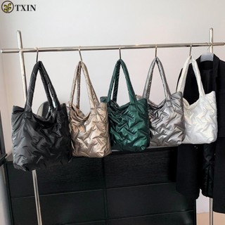 Túi Tote Puffer TXIN Dung Tích Lớn Retro Hàng Ngày