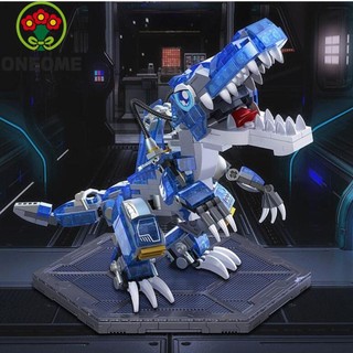Đồ chơi khối xây dựng khủng long phát sáng ONEOME Sinh nhật cơ khí Tyrannosaurus