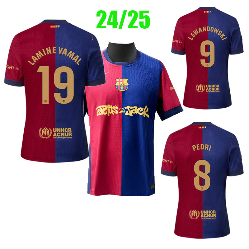 24 / 25 LAMINE YAMAL Jerseys 24 / 25 Áo thun bóng đá Barcelona GAVI PEDRI LEWANDOWSKI RAPHIHA KOUNDE
