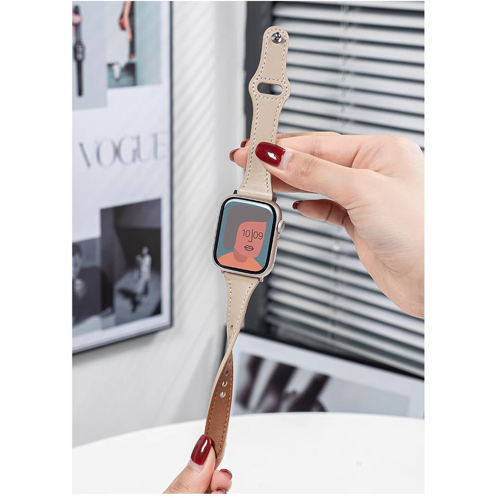 Vòng da mỏng Tương thích với dây đeo Apple Watch nữ 38mm 40mm 41mm 42mm 44mm 45mm 46mm Dây đeo