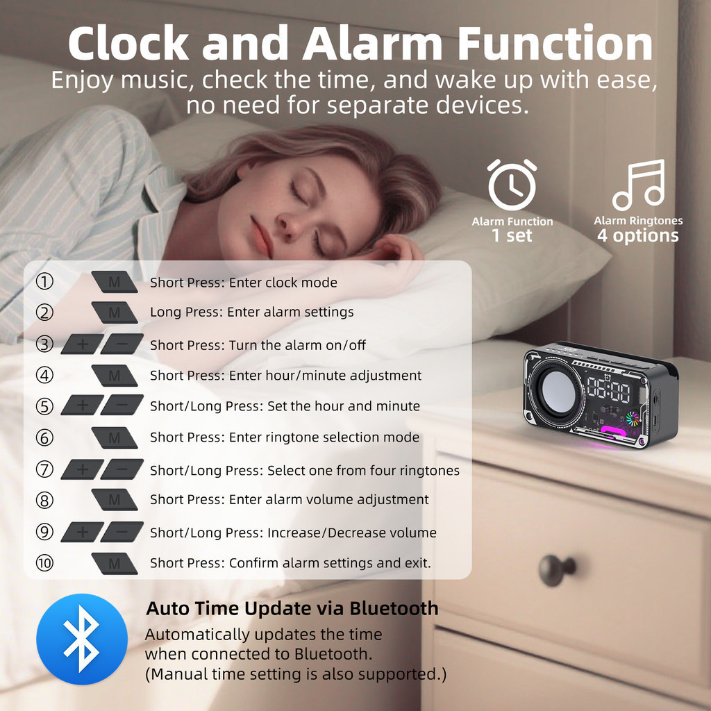 Loa không dây Bluetooth 5.3 GOOJODOQ Thiết kế cơ học có màn hình LED hiển thị thời gian Loa di động | BigBuy360 - bigbuy360.vn