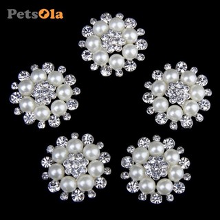 5 Chiếc Charm Ngọc Trai Kim Cương Giả Nút Lạ Mắt Handmade 30 Mm Váy Trắng