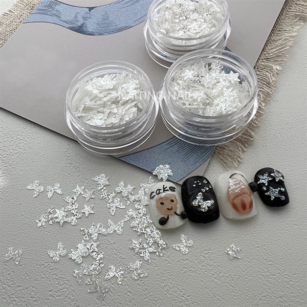 Nhũ lấp lánh trắng ánh nhũ ( bán lẻ màu)