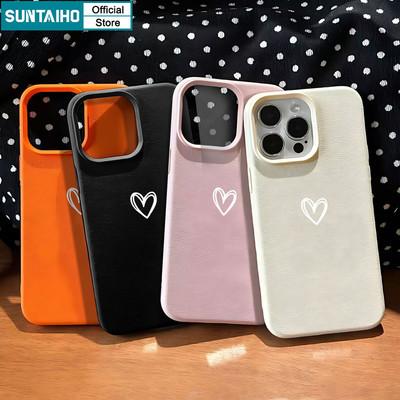 Ốp lưng iphone Ốp điện thoại Suntaiho silicon mềm họa tiết trái tim thích hợp cho iPhone 13 12 11 Mini Pro X XR XS Max 7 8 Plus