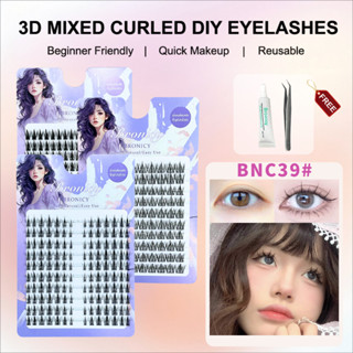 Hộp Lông Mi Giả Bronicy 10 Hàng Có Gai Lúa Mì Dày Tự Nhiên 10-13mm,manga tự nhiên dung tích lớn Lông mi giả,dễ dùng