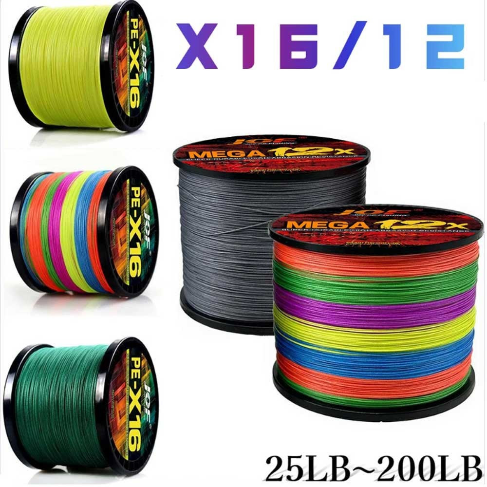 Dây câu đa sợi Jof 16X bện 100/300M cho mọi câu cá dưới nước, dây câu PE bện 25/32/40/55/68/80/100/1