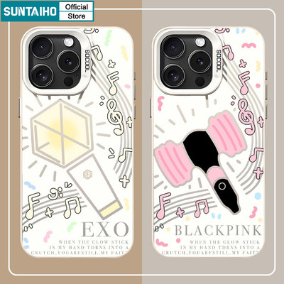 Suntaiho Thẩm Mỹ Vỏ Cổ Điển EXO Idol Nhóm Ánh Sáng Dính Theo Chủ Đề Ốp lưng iPhone 11 12 13 14 15 16 Pro Max IP TPU Silicone IDM Cứng Cao Cấp Chống Sốc Ốp Lưng