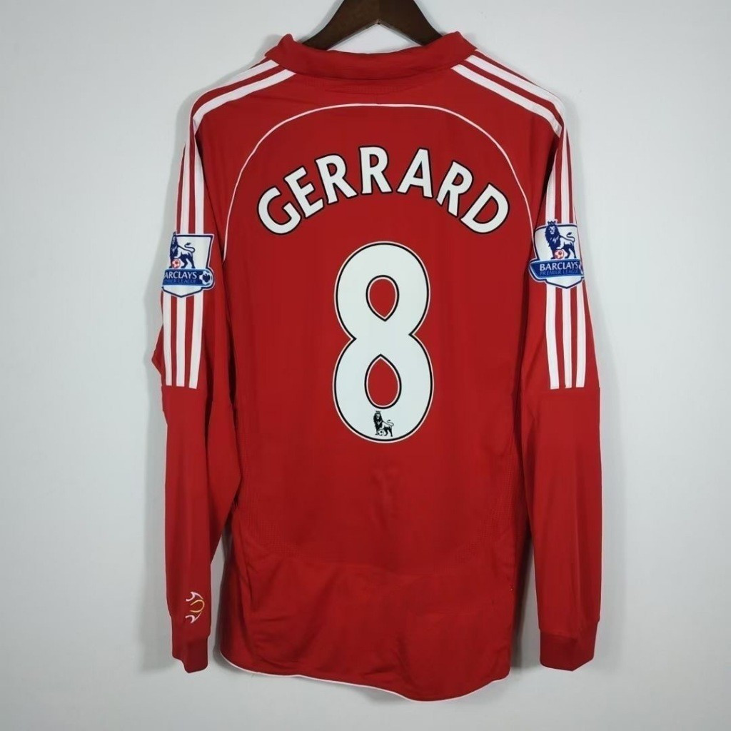Nam 2006-2008 Liverpool FC Retro Home Jersey – Áo thun dài tay tùy chỉnh (Gerrard & Torres Print) – 
