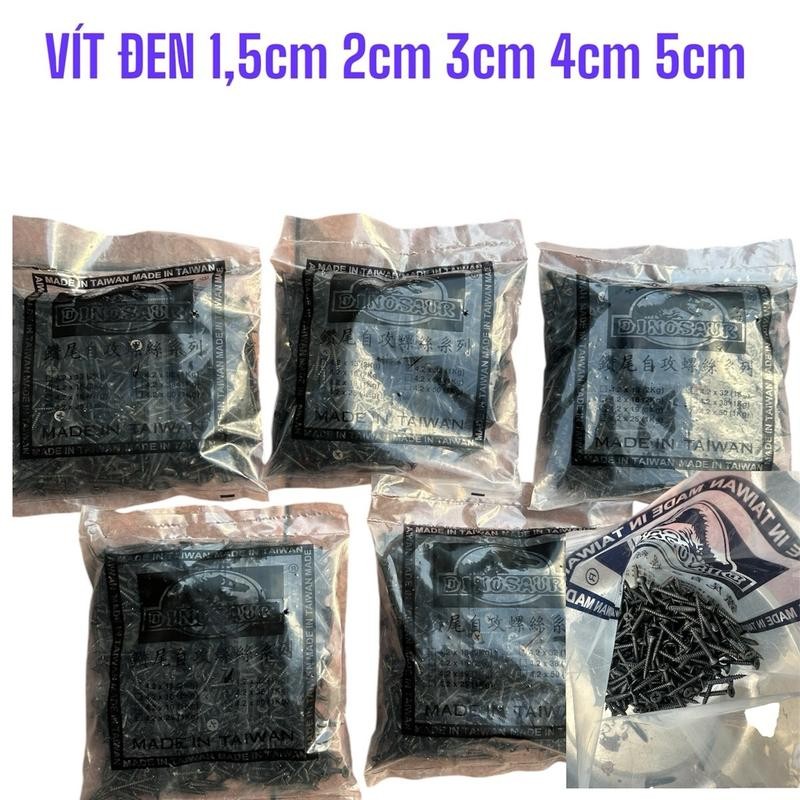 Túi 1Kg Vít Đen 1,5mm 2mm 2,5mm 3mm 4mm 5mm, Vít Đen Thạch Cao, Vít Đen Gỗ