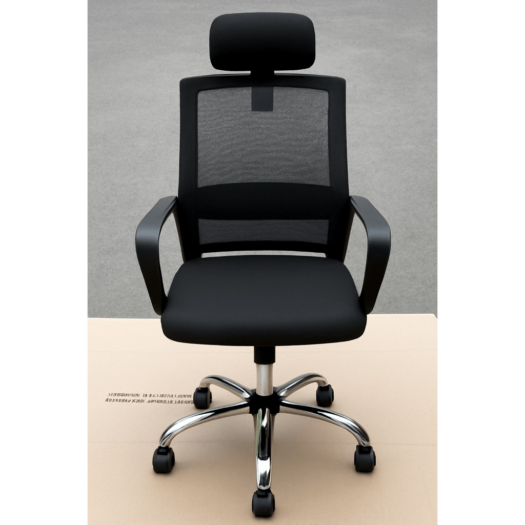 [Hỏa tốc ] - Ghế VP061 - Ghế Lưng Thanh Đen Ngang, Có Tựa Đầu, Nâng Hạ | LINH LAN DECOR