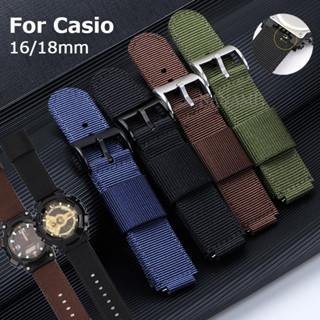 Dây đeo đồng hồ Nylon 16mm 18mm cho Casio DW5600 GA100 GD100 6900 GA2100 AE1200 AQ-S810 W218H Vải thể thao nam nữ Vòng tay phát hành nhanh