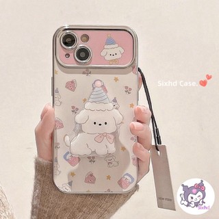 Ốp Lưng OPPO A57 A58 A77s A95 A54 A18 A38 A15 A16 A17 A5s A3s A12 A55 A53 A33 A32 A5 A9 A78 A74 A96 A93 A92 A52 Reno5 Ốp Điện Thoại Gấu Nhỏ Dễ Thương + Giá Đỡ Chó Con