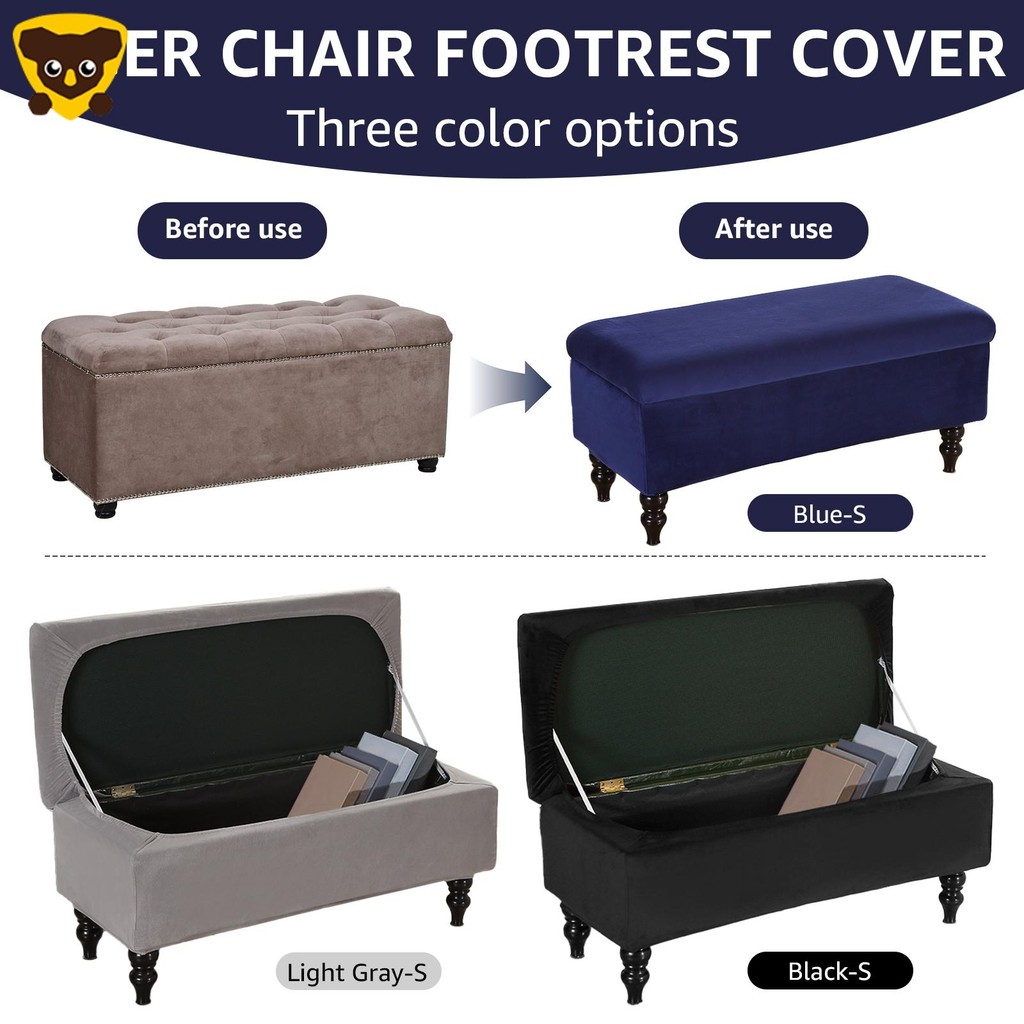 Bảo Quản Ottoman Bao Co Giãn Ottoman Ghế Dự Bị Bao Mềm Chân Đế Bao Hình Chữ Nhật Ottoman Băng Ghế Tr