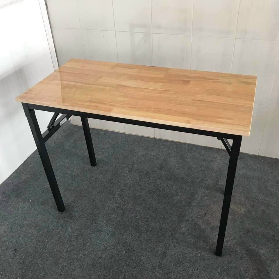 Bàn gỗ cao su xếp gọn JT Home Decor size 50x100 & 60x120cm