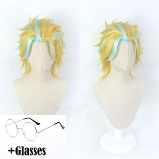  Anime Tokyo Revengers Rindo Haitani Cosplay Tóc Giả Vàng Xanh Tóc Ngắn Kính Sợi Tổng Hợp Tóc 