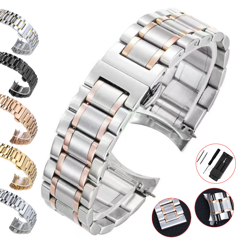 Dây đeo đồng hồ bằng thép không gỉ nguyên khối 12-24mm cho dây đeo đồng hồ kim loại Longines 22mm 20