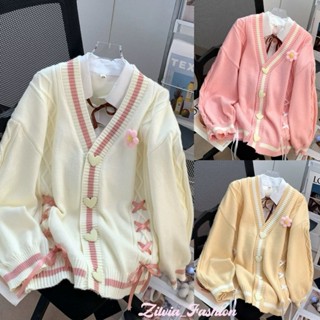 Áo Len Cardigan Dệt Kim Nơ Thời Trang Dành Cho Nữ Áo Len Mới Rộng Rãi V258