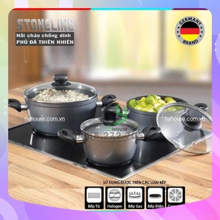 Nồi chống dính dùng cho bếp từ phủ đá thiên nhiên - stoneline wx6741 - 2 lít