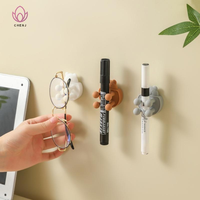 [CENJ] Giá đỡ bàn chải đánh răng tự dính dễ thương Giá lưu trữ treo tường Giá đỡ dao cạo Hình gấu bô