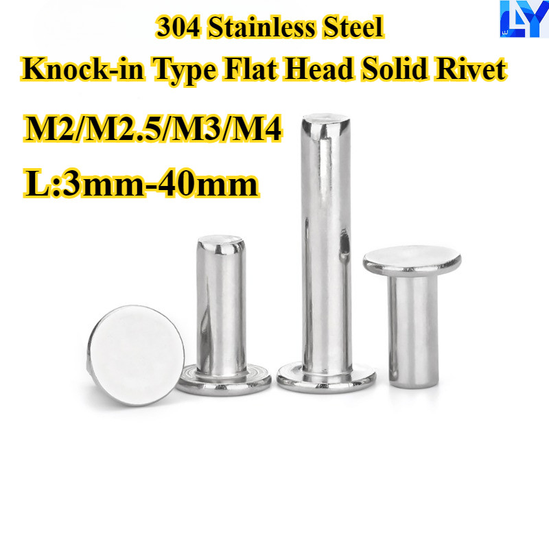 [LY-MD] Thép không gỉ 304, Đinh tán đầu phẳng loại GB10, M2 / M2.5 / M3 / M4, Đinh tán đầu phẳng Lmp