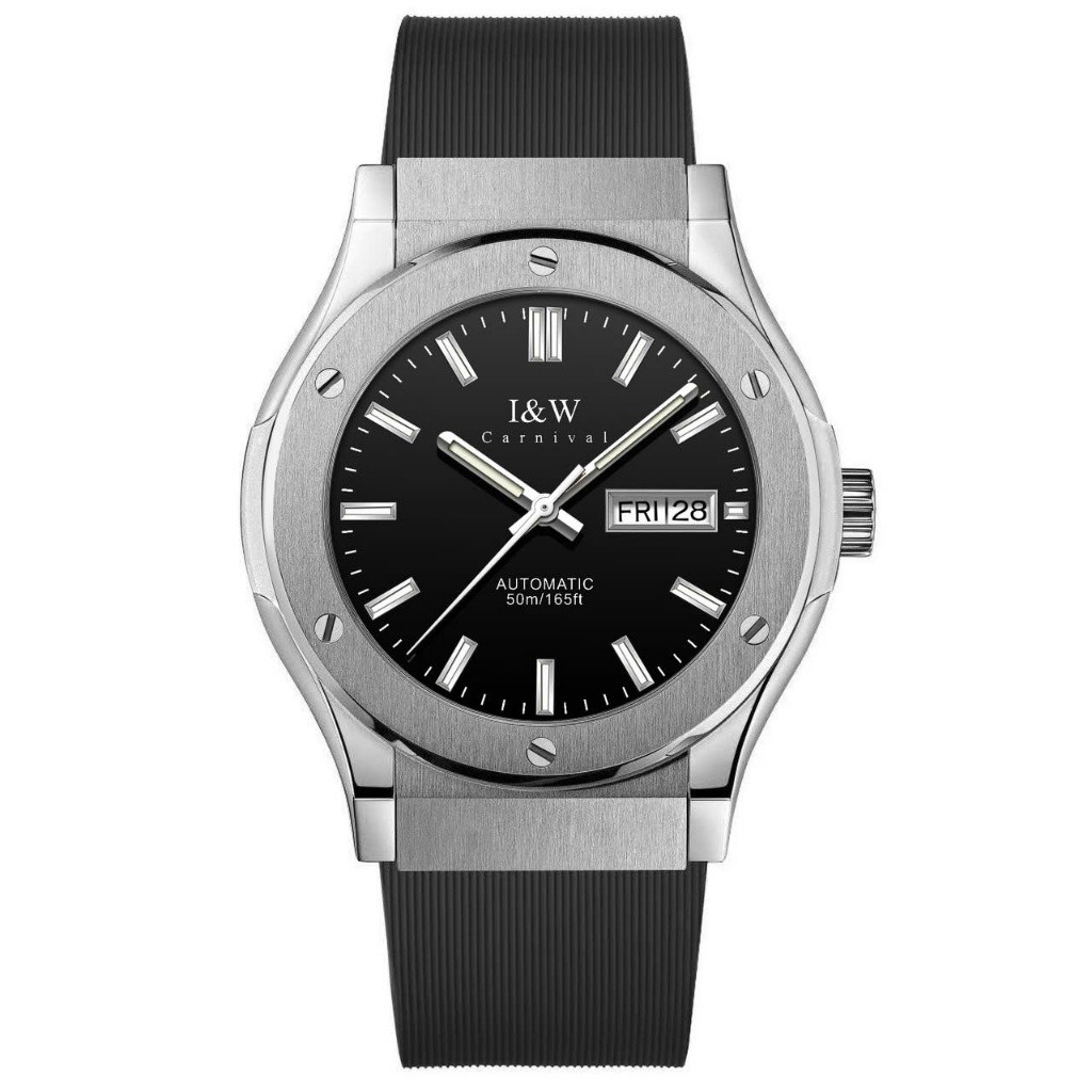 Đồng hồ nam chính hãng I&W Carnival IW55851 IW55851G 55851 55851G máy cơ mặt sapphire nguyên khối