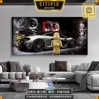 Tranh tráng gương Cao Cấp gấu bearbrick kaw decor phòng ngủ Game PC phong cách hiện đại, làm quà tặng sang trọng