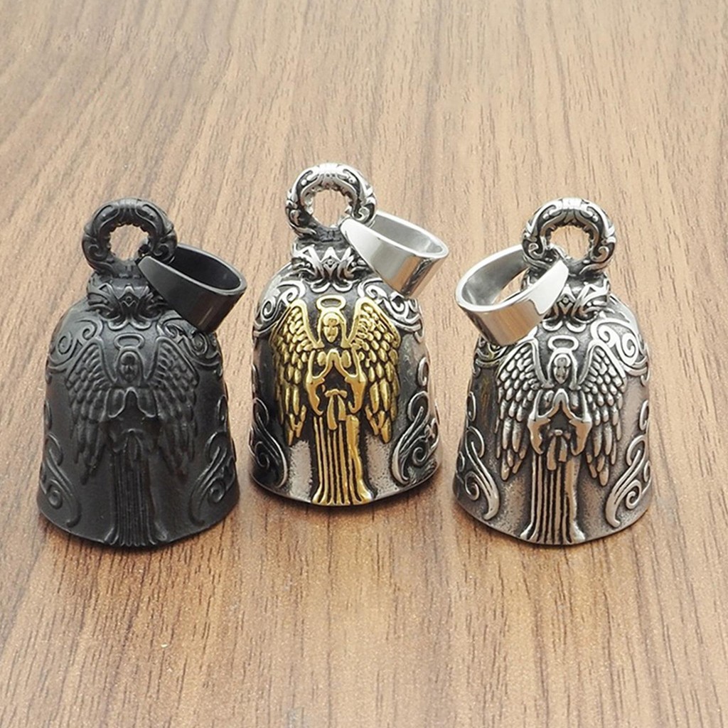 Punk Archangel Michael Wings Angel Guardian Biker Riding Bell Chuông thép không gỉ saixitvn