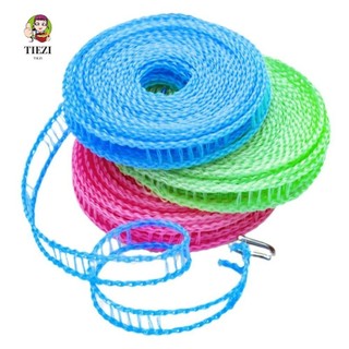 Dây phơi quần áo du lịch TIEZI, Dây giặt di động 3m / 5m / 8m / 10m, Giặt khô Chống trượt Chống gió Dây quần áo cắm trại nhẹ Khách sạn