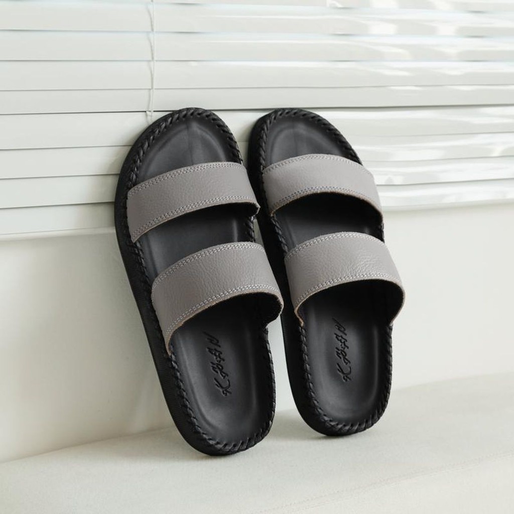 DéP Nam Hai Quai Da Bò , Khâu Toàn Bộ ,Đế Cao Su Đúc Nguyên Khối ,Chống Trơn Mã U2