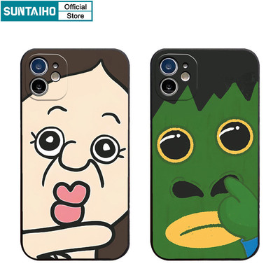 Suntaiho Ngộ nghĩnh Vỏ Độc Đáo Họa Tiết Cô Gái Quái Vật Ốp lưng Cho Iphone 16 15 14 13 12 11 Pro Max IP 7 8 Plus Iphon X Xs XR Xs Max Silicon Mềm Cao Cấp Chống Sốc Ốp Lưng