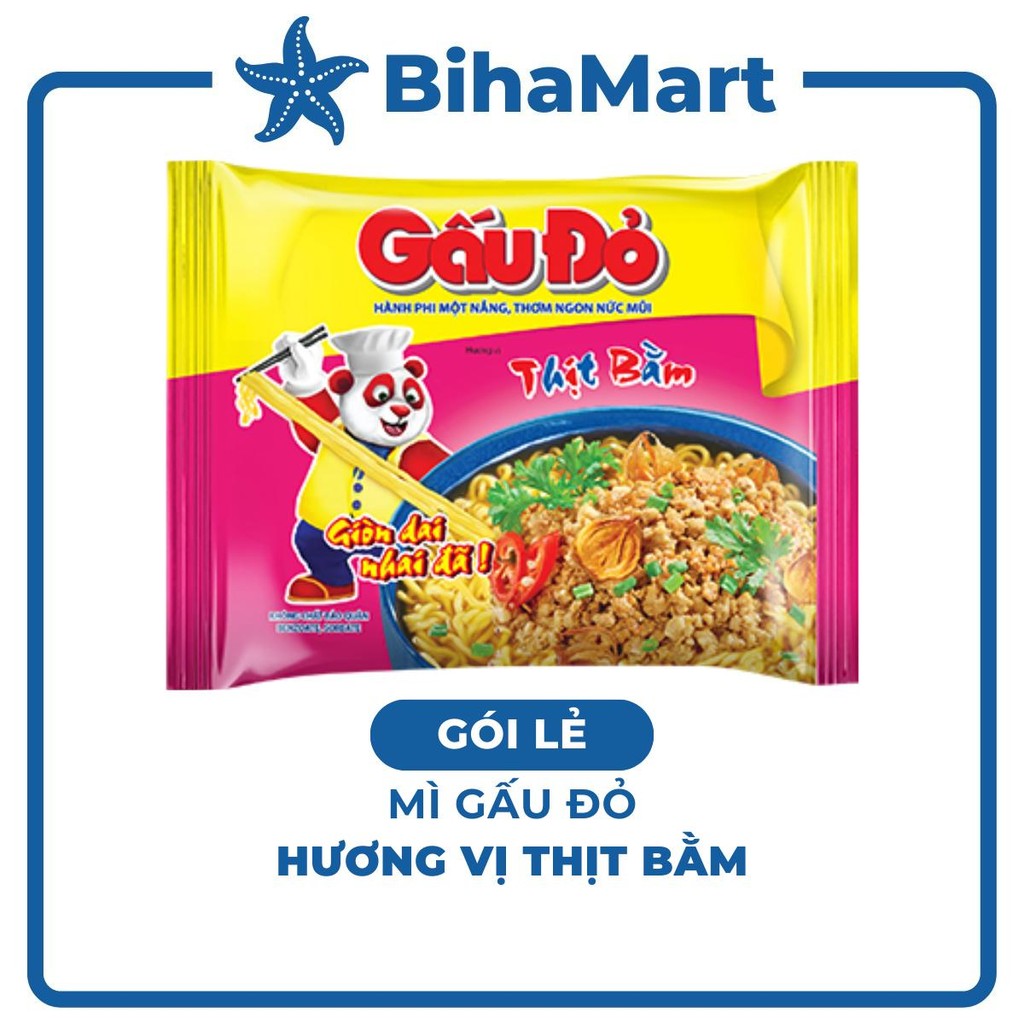 [GÓI LẺ] - ASIAFOODS - Mì Gấu Đỏ hương vị Thịt bằm, Mì Thịt bằm Gấu Đỏ, Mì gói ăn liền Gấu Đỏ vị Thị