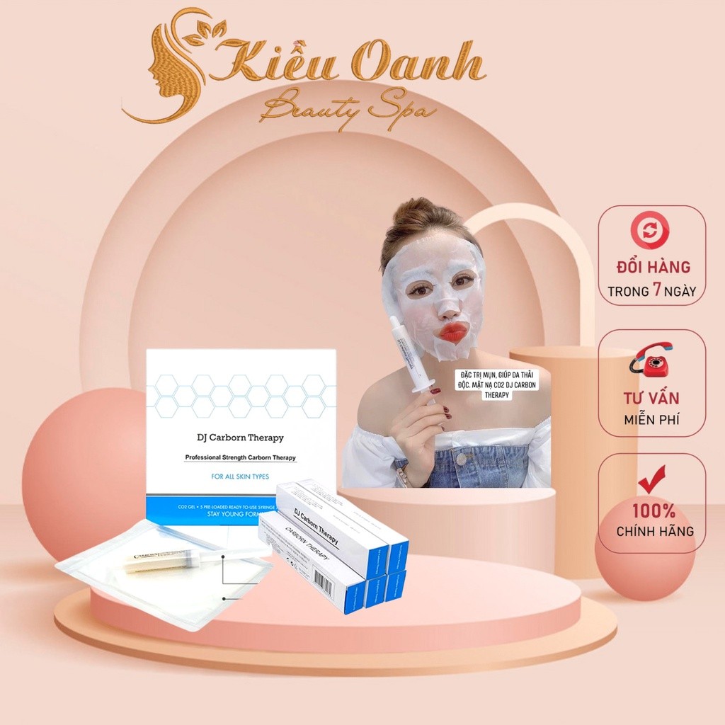 Mặt nạ thải độc CO2, thải độc da DJ CARBON THERAPY(Lẻ 1 ống , 1 mặt nạ) (Kiều Oanh Store)