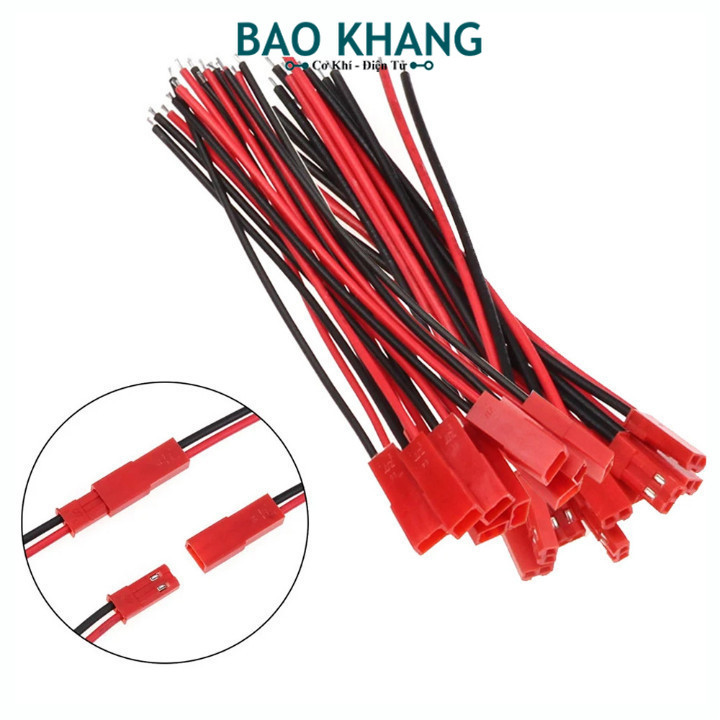 Bộ 20 dây nối JST 10cm 2 đầu đực cái (10 đực + 10 cái)