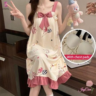 ZTOYL Thời Trang Thường Ngày Rời Hoạt Hình Dễ Thương Suspender Váy Ngủ Có Miếng Lót Ngực Cho Nữ Mới