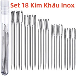 Bộ 18 thép không gỉ Big Eye Needle Handmade khâu DIY kim sống sửa chữa quần áo thủ công may công cụ - FORSG