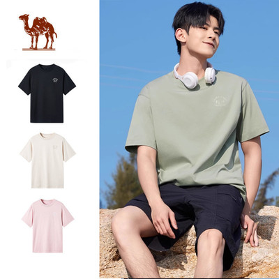 CAMEL CROWN  Thể Thao Thoáng Mát Áo Thun Nam Du Lịch Ngoài Trời Cổ Tròn Tay Ngắn