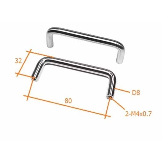 Tay nắm cửa inox 304 chữ U 8x80 / Tay nắm inox304 U 8x80 / Tay kéo cửa inox 304