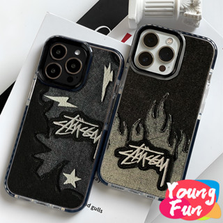 Ốp Cao bồi in Printed jeans iPhone 16 Pro Max 15 14 XR 13 12 11 Pro Max 8 7 6 6S Plus X Xs Max Se 2020 13 12 11 printed jeans Vỏ điện thoại TPU mềm và trong suốt Chống sốc thương hiệu thời trang , thương hiệu cao cấp