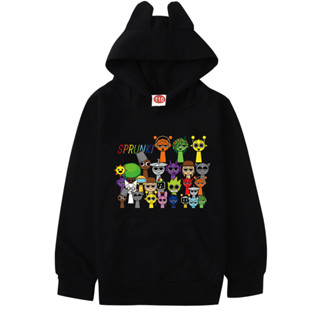 Sprunki Áo Hoodie Sprunki Incredibox Tai thỏ Áo khoác ngoài in hình