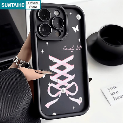 Suntaiho Thanh Lịch Vỏ Ngọc Trai Họa Tiết Nơ Ốp lưng Iphone 16 15 14 13 12 11 Pro Max IP 7 8 Plus Iphon X Xs XR Xs Max Silicon Mềm Cao Cấp Chống Sốc Ốp Lưng